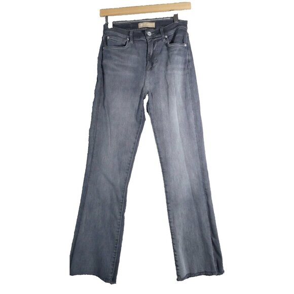 7 For All Mankind 26 Jeans High Waist Slim Kick Frayed Hem Gray - Picture 1 of 11
